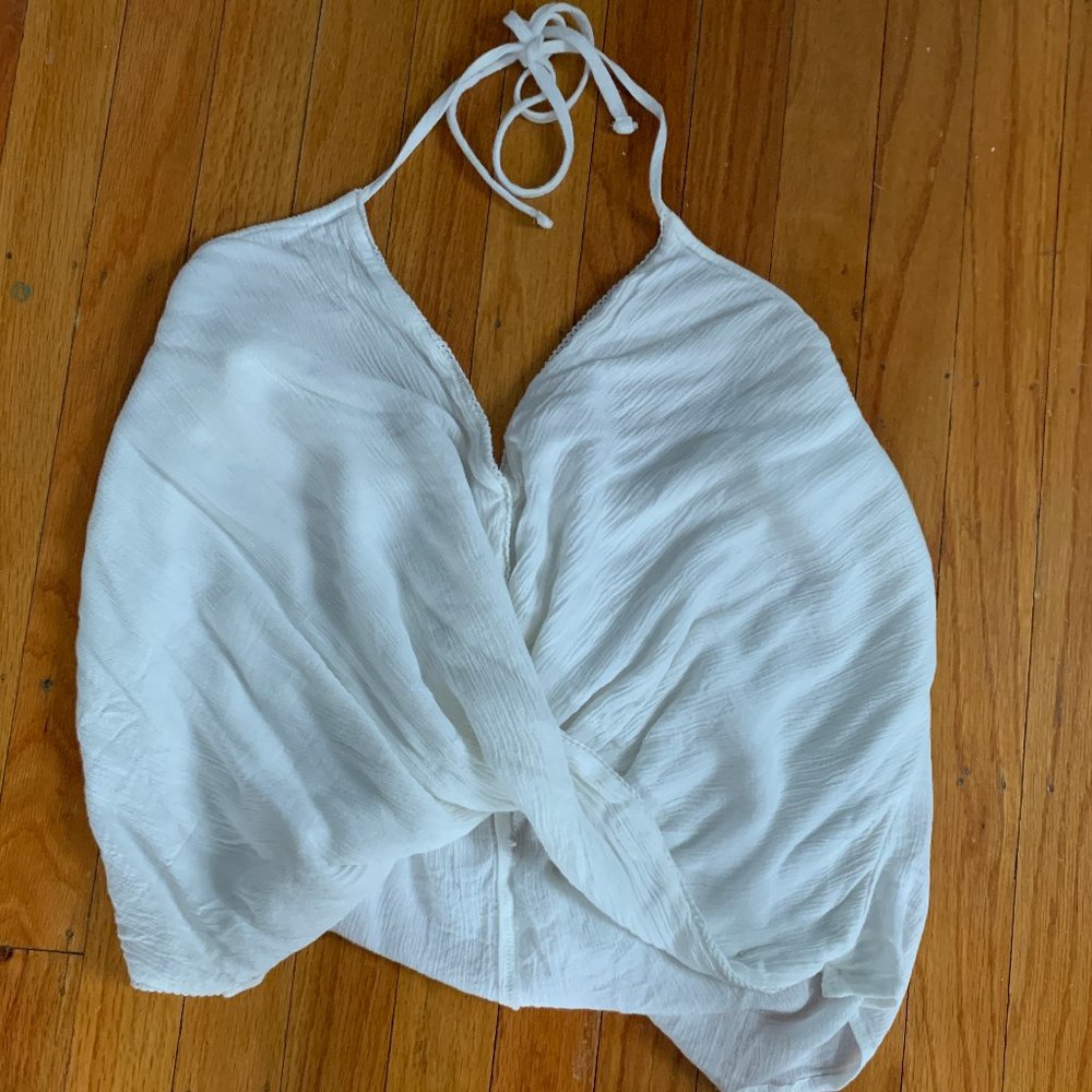 White Halter Crop-Top